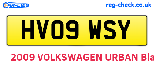 HV09WSY are the vehicle registration plates.