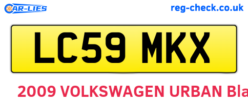 LC59MKX are the vehicle registration plates.