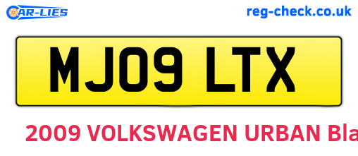 MJ09LTX are the vehicle registration plates.