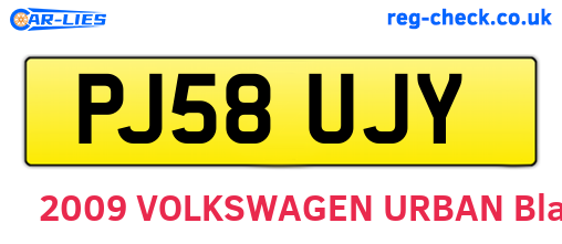 PJ58UJY are the vehicle registration plates.