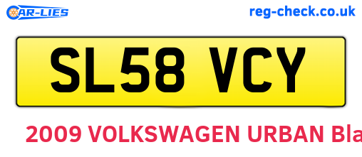 SL58VCY are the vehicle registration plates.