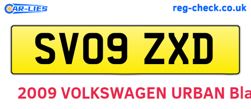 SV09ZXD are the vehicle registration plates.