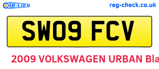 SW09FCV are the vehicle registration plates.