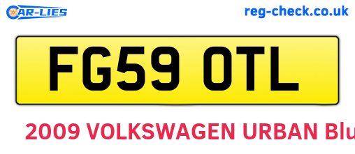 FG59OTL are the vehicle registration plates.