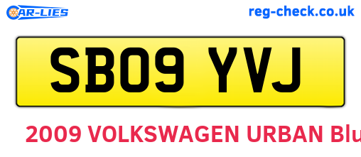 SB09YVJ are the vehicle registration plates.