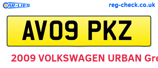 AV09PKZ are the vehicle registration plates.