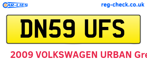 DN59UFS are the vehicle registration plates.