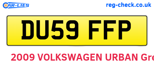 DU59FFP are the vehicle registration plates.
