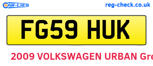 FG59HUK are the vehicle registration plates.