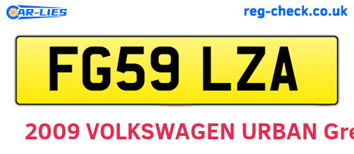FG59LZA are the vehicle registration plates.