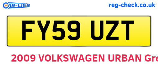 FY59UZT are the vehicle registration plates.