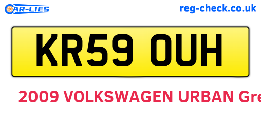 KR59OUH are the vehicle registration plates.