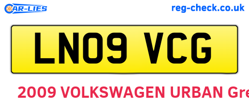 LN09VCG are the vehicle registration plates.