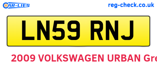LN59RNJ are the vehicle registration plates.