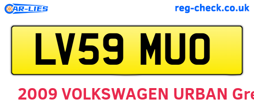 LV59MUO are the vehicle registration plates.