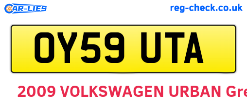 OY59UTA are the vehicle registration plates.