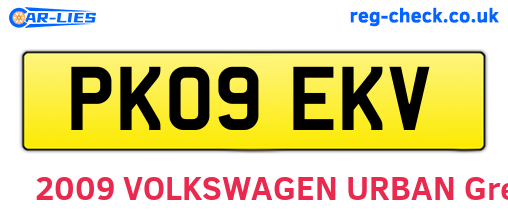 PK09EKV are the vehicle registration plates.
