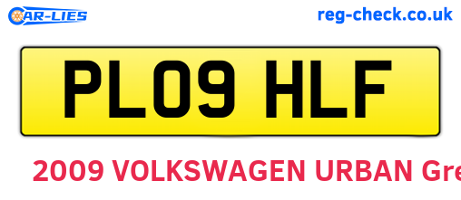 PL09HLF are the vehicle registration plates.
