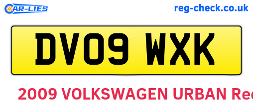 DV09WXK are the vehicle registration plates.