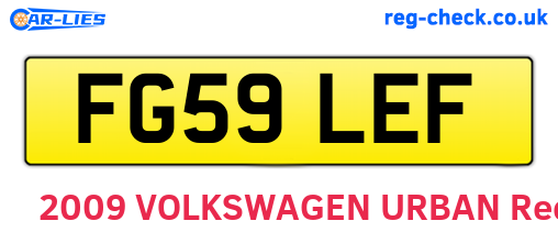 FG59LEF are the vehicle registration plates.