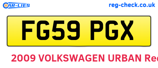 FG59PGX are the vehicle registration plates.