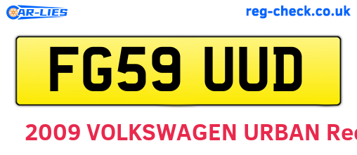 FG59UUD are the vehicle registration plates.
