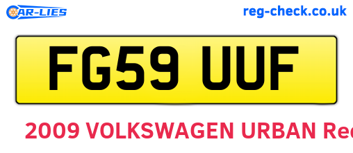 FG59UUF are the vehicle registration plates.