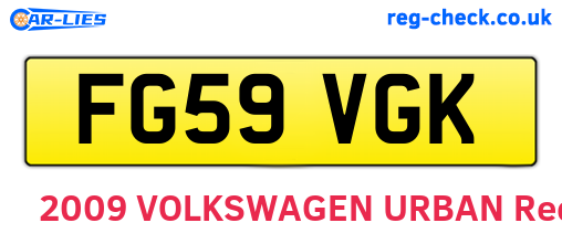 FG59VGK are the vehicle registration plates.