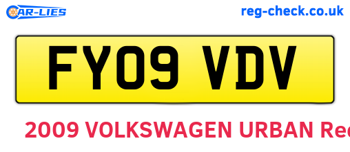 FY09VDV are the vehicle registration plates.