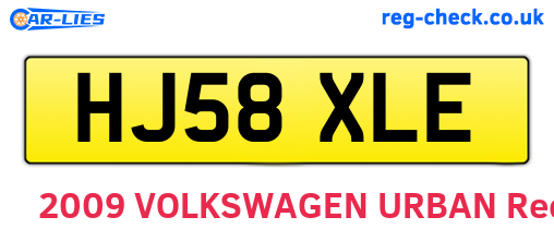 HJ58XLE are the vehicle registration plates.