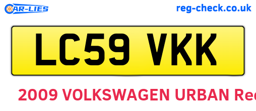 LC59VKK are the vehicle registration plates.