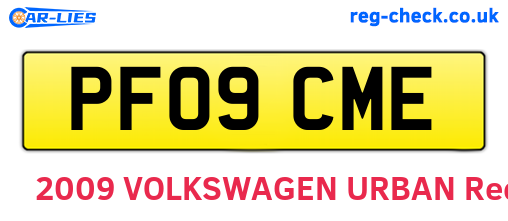 PF09CME are the vehicle registration plates.