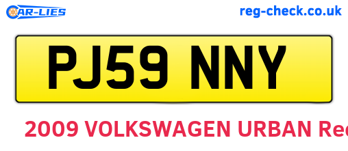 PJ59NNY are the vehicle registration plates.