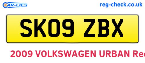 SK09ZBX are the vehicle registration plates.