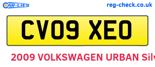 CV09XEO are the vehicle registration plates.