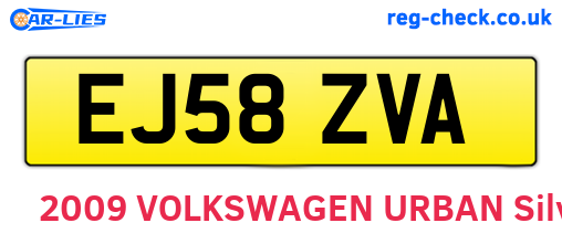 EJ58ZVA are the vehicle registration plates.