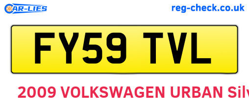 FY59TVL are the vehicle registration plates.