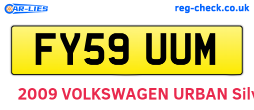FY59UUM are the vehicle registration plates.