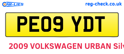 PE09YDT are the vehicle registration plates.