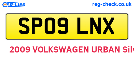 SP09LNX are the vehicle registration plates.
