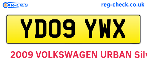 YD09YWX are the vehicle registration plates.