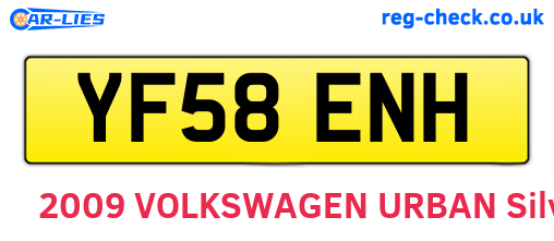 YF58ENH are the vehicle registration plates.