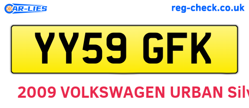 YY59GFK are the vehicle registration plates.
