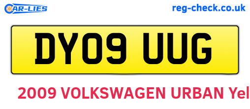 DY09UUG are the vehicle registration plates.