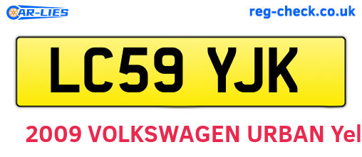 LC59YJK are the vehicle registration plates.