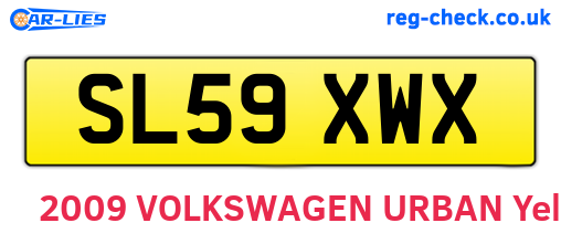 SL59XWX are the vehicle registration plates.