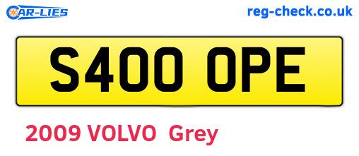 S400OPE are the vehicle registration plates.