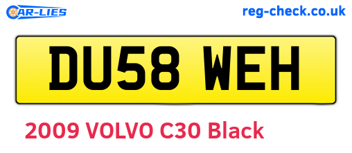 DU58WEH are the vehicle registration plates.