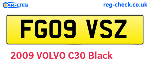 FG09VSZ are the vehicle registration plates.