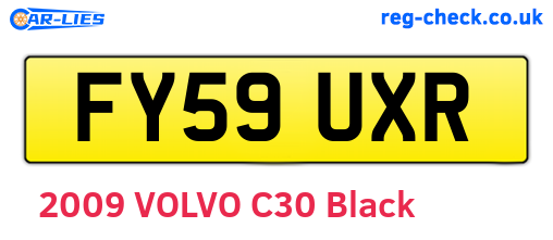 FY59UXR are the vehicle registration plates.